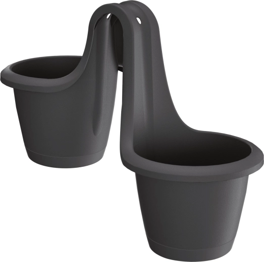 Wisząca donica Respana Twins 46,3 cm antracyt