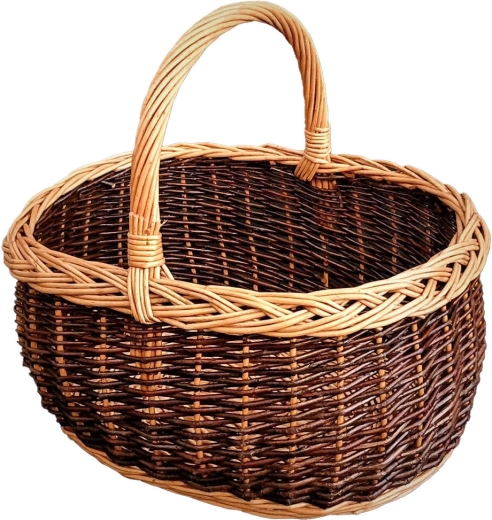 Duży lakierowany wiklinowy kosz do auta 45 × 35 × 40 cm