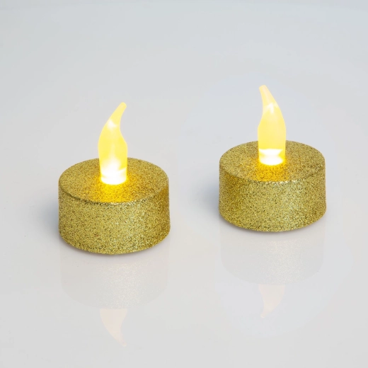 Srebrna świeczka LED typu tealight z bateriami - 1 sztuka