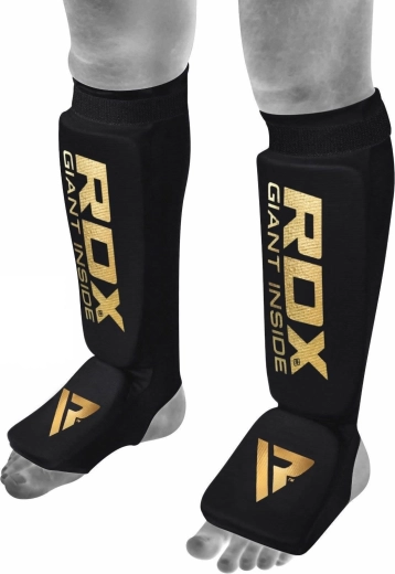 RDX ochraniacze piszczeli i stopy Hosiery Shin Instep Foam czarno‑złote XXL