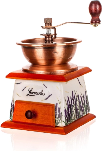 Praktyczna drewniana szufladka na zmieloną kawę