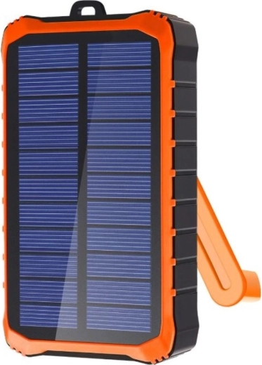 Solarny powerbank z korbką 12000 mAh – szary