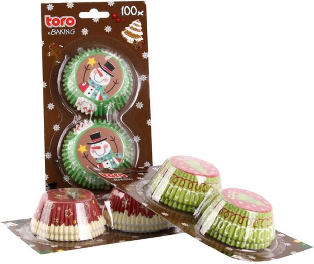 Papierowe papilotki do muffinek TORO – świąteczne, 100 szt.
