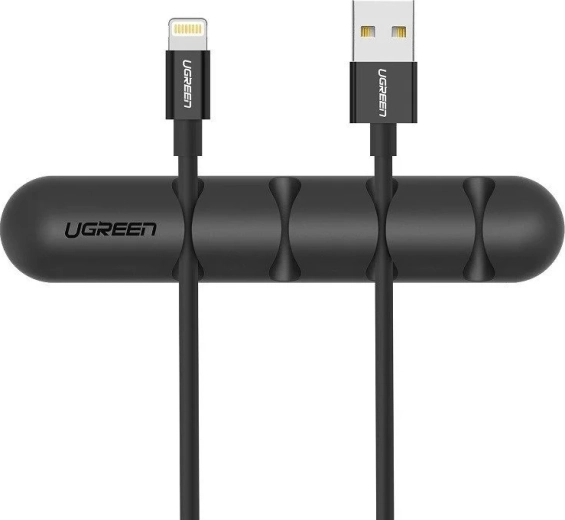 Ugreen samoprzylepny organizer na 4 kable, czarny – 2 szt.