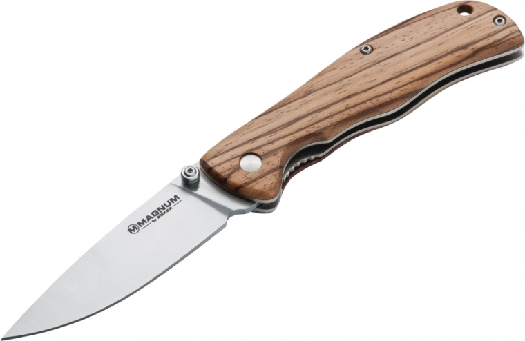 Nóż składany Magnum Backpacker, 8,6 cm, drewniana rękojeść