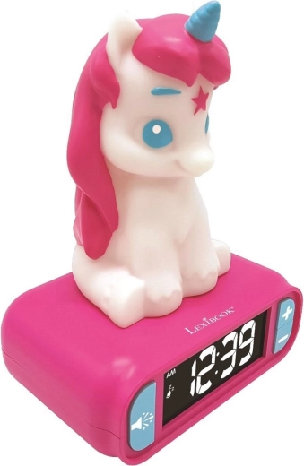 Dziecięcy budzik z Jednorożcem i nocnym oświetleniem