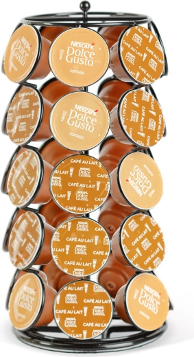 Metalowy obrotowy stojak na 35 kapsułek Dolce Gusto, czarny