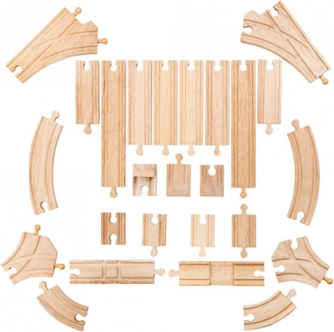 BIGJIGS RAIL drewniane tory, zestaw 25 elementów