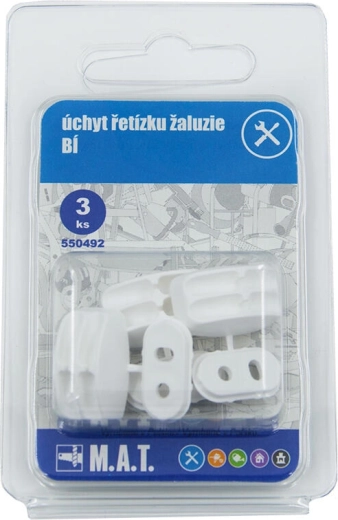 Uchwyt łańcuszka do żaluzji – biały, zestaw 3 szt.