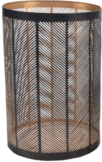 Świecznik Line metalowy czarno-złoty 22 cm