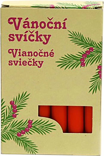 Czerwone niekapiące świeczki na choinkę - 12 szt.