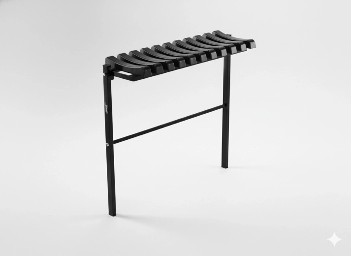 Składana ławka cmentarna 68 cm – czarna stal