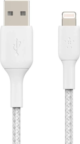 Pleciony kabel USB‑A do Lightning 1 m biały