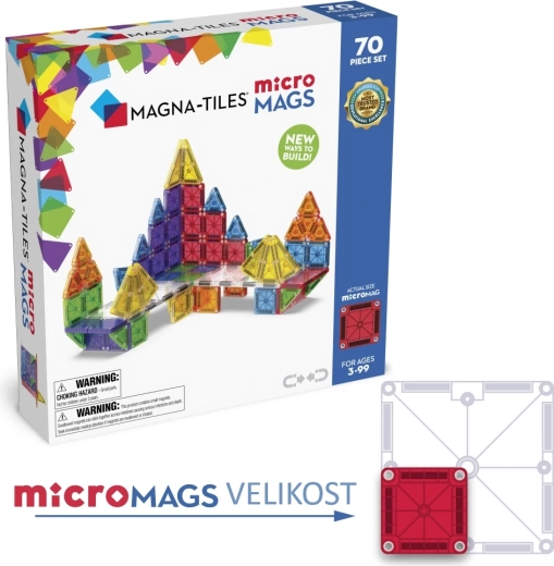 Magna-Tiles magnetyczne klocki konstrukcyjne microMAGS 70 elementów