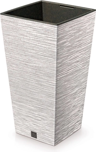 Donica Furu Square Eco Wood z wkładem 20 cm – biała