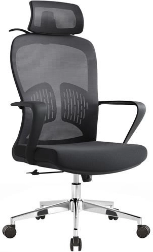 Ergonomiczne krzesło biurowe Baby Mix z zagłówkiem i podparciem lędźwiowym, czarne