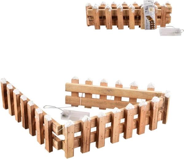 Drewniana obrzeże ogrodowe z wbudowanym oświetleniem LED, brązowe, 90 cm