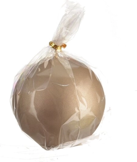Matowa dekoracyjna świeca kula w kolorze szampana 8 cm