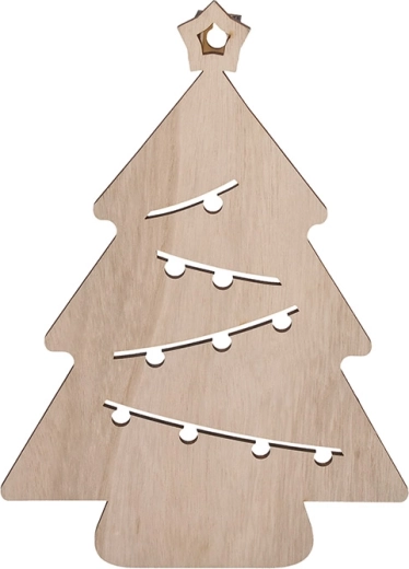 Solight LED-owa dekoracja ścienna w kształcie choinki z drewna 30 cm - 1 sztuka