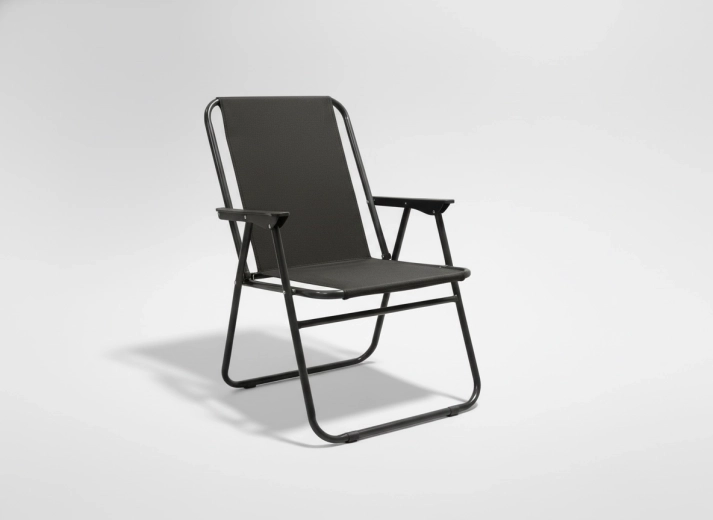 Składane krzesło ogrodowe, czarne, 53 × 59 × 76 cm