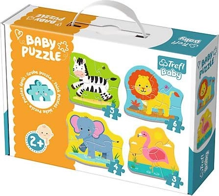 Baby puzzle Zwierzęta na safari 4w1 (3–6 elementów) TREFL