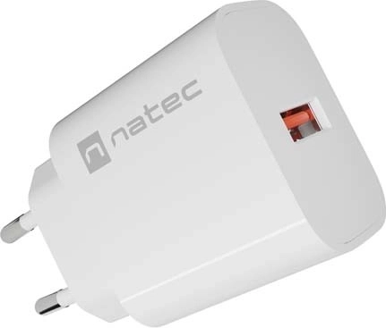 Natec Ribera ładowarka sieciowa 1× USB-A 18 W biała
