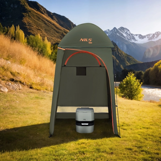 Prywatność i przestrzeń do prysznica, przebierania i WC