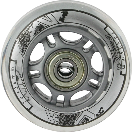 Zestaw przezroczystych kółek PU 70 × 24 mm z łożyskami ABEC 7 NILS EXTREME