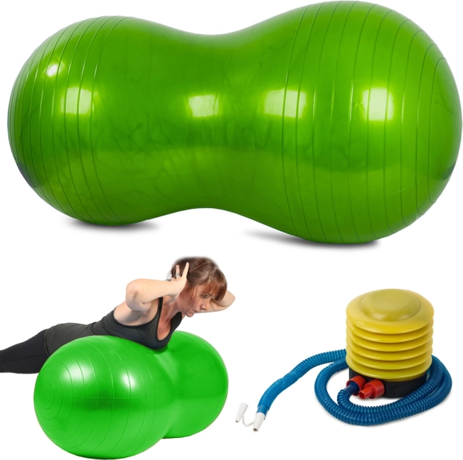 Podwójna piłka gimnastyczna rehabilitacyjna z pompką 40 cm – Zielony