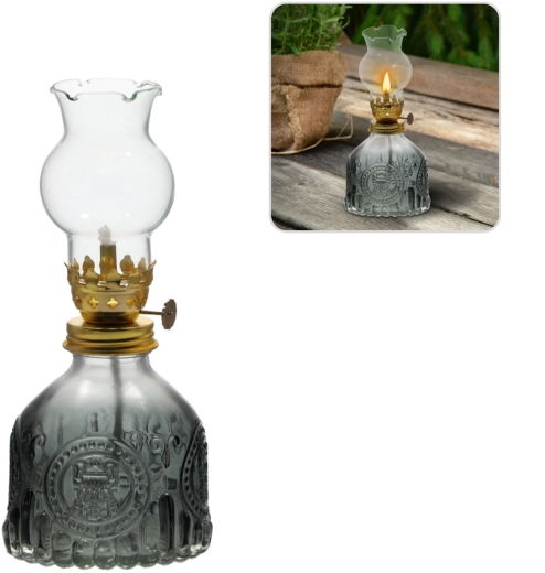 Szklana lampa naftowa 17,5 cm