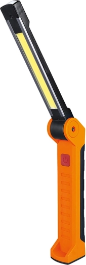 Solight robocza ładowalna latarka LED 500 lm + 70 lm (COB, USB-C) czarno-pomarańczowa