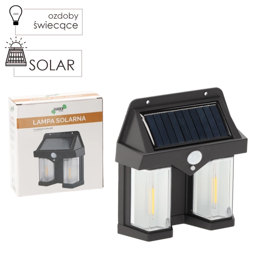 Solarna kinkietowa lampa LED z czujnikiem ruchu