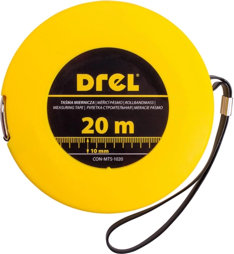 Stalowa taśma miernicza zwijana 20 m × 10 mm Drel