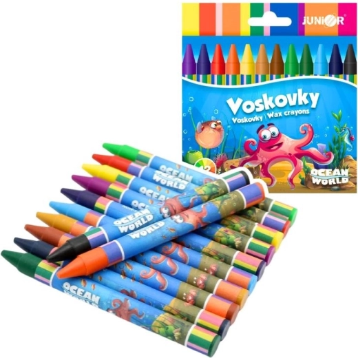 Kredki woskowe Ocean World – 12 szt.