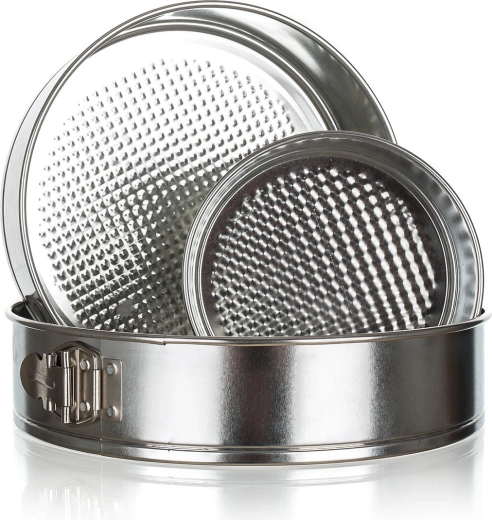 Zestaw otwieranych tortownic FANTASIA 16/24/28 cm, blacha ocynowana