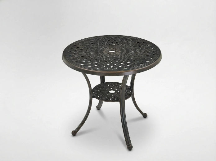 Aluminiowy stół ogrodowy MONDRICH, antyczny brąz, okrągły Ø78 × 70 cm