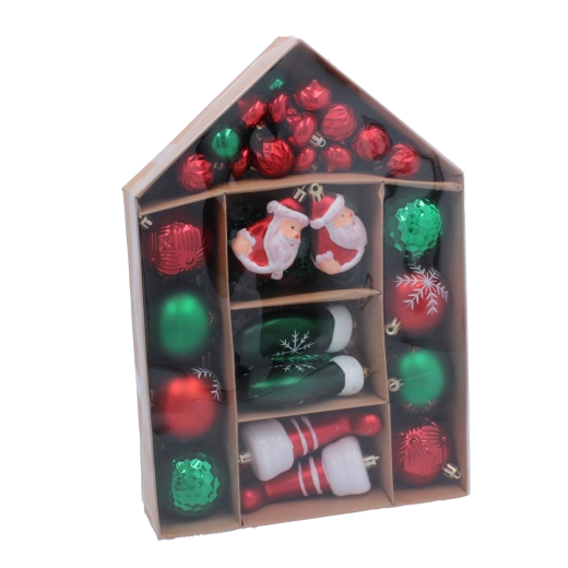 Kompletny miks 66 dekoracji dla harmonijnej choinki