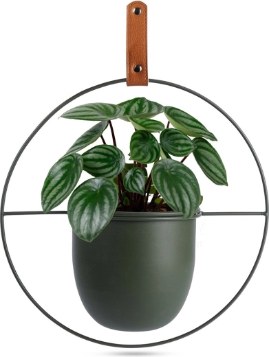 Zielona metalowa wisząca osłonka na doniczkę Home Styling Collection 30 × 30 cm