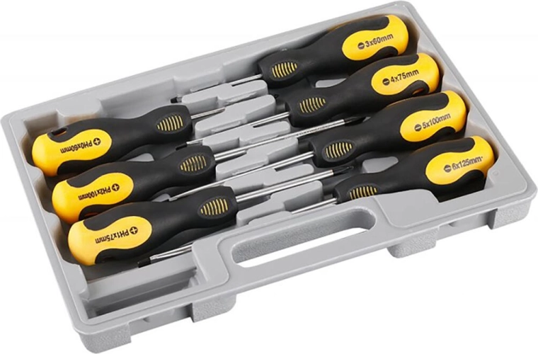 Zestaw śrubokrętów 7‑częściowy CrV z magnetyczną końcówką