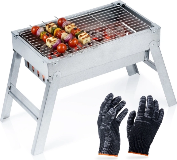 Vilde składany przenośny stalowy grill węglowy 46 × 21 × 27 cm
