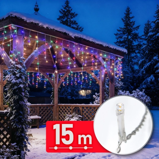 Kolorowy łańcuch świetlny LED 15 m, 600 LED