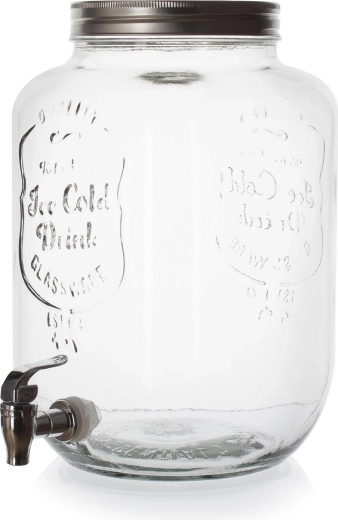 Szklany dystrybutor napojów z kranikiem 8 l WALT