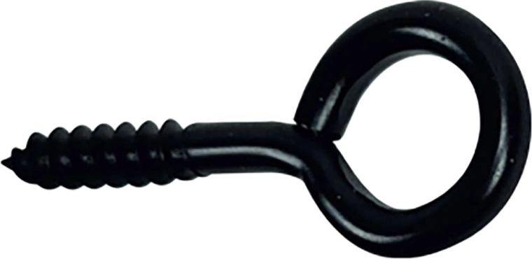 Zamknięte oczko z wkrętem 17 × 40 mm, czarne (10 szt.)