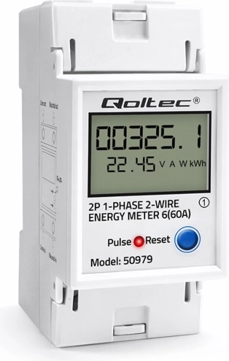 Jednofazowy licznik energii na szynę DIN z LCD, wskaźnikiem LED i funkcją RESET 230 V 60 A