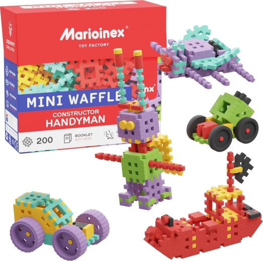 Zestaw konstrukcyjny Mini Waffle Konstruktor Majster 200 elementów Marioinex
