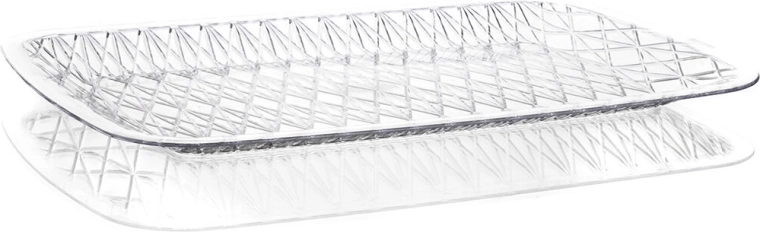Taca Accasa z plastiku imitującego szkło 41 × 27 × 2 cm, transparentna
