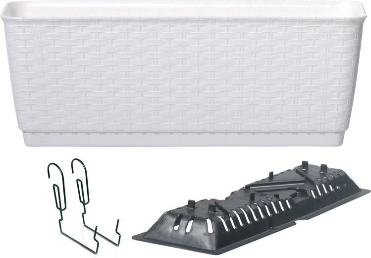 Skrzynka z hakami RATOLLA 40 cm biała