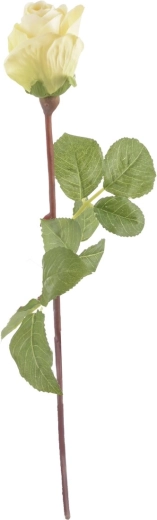 Sztuczna róża jasnożółta 51 cm