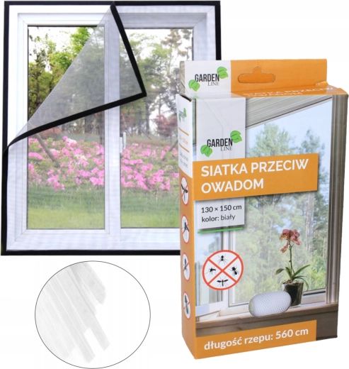Biała siatka przeciw owadom na okno 150 × 180 cm