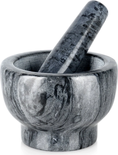 Granitowy moździerz z tłuczkiem 13 cm – czarny